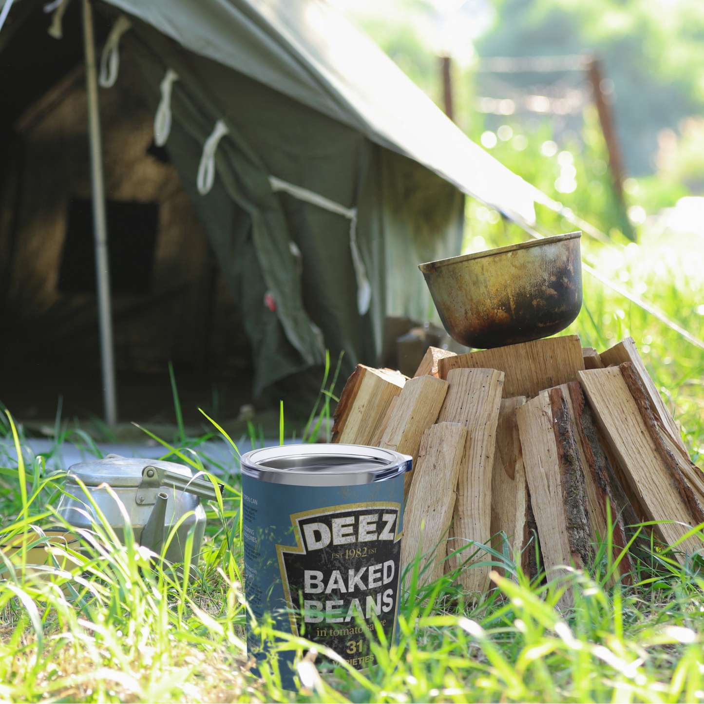 DayZ Inspired DEEZ Baked Beans 10 OZ Tumbler with Lid