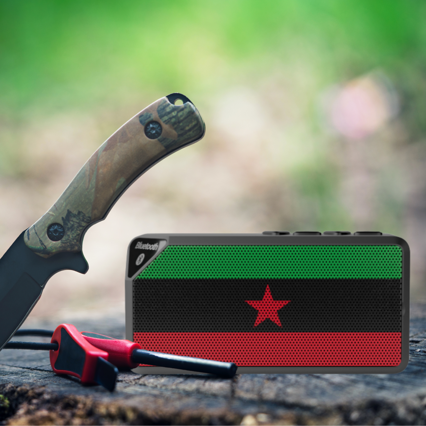 DayZ Inspired Chernarussian Movement of the Red Star Flag Portable Bluetooth Speaker
