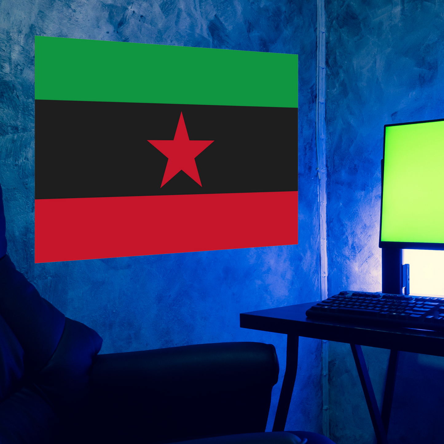 DayZ Inspired Movement of the Red Star Chernarussian Flag Poster