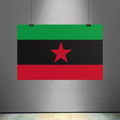 DayZ Inspired Movement of the Red Star Chernarussian Flag Poster